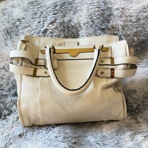 Chloe Shelby Cream Satchel with Gold Hardware